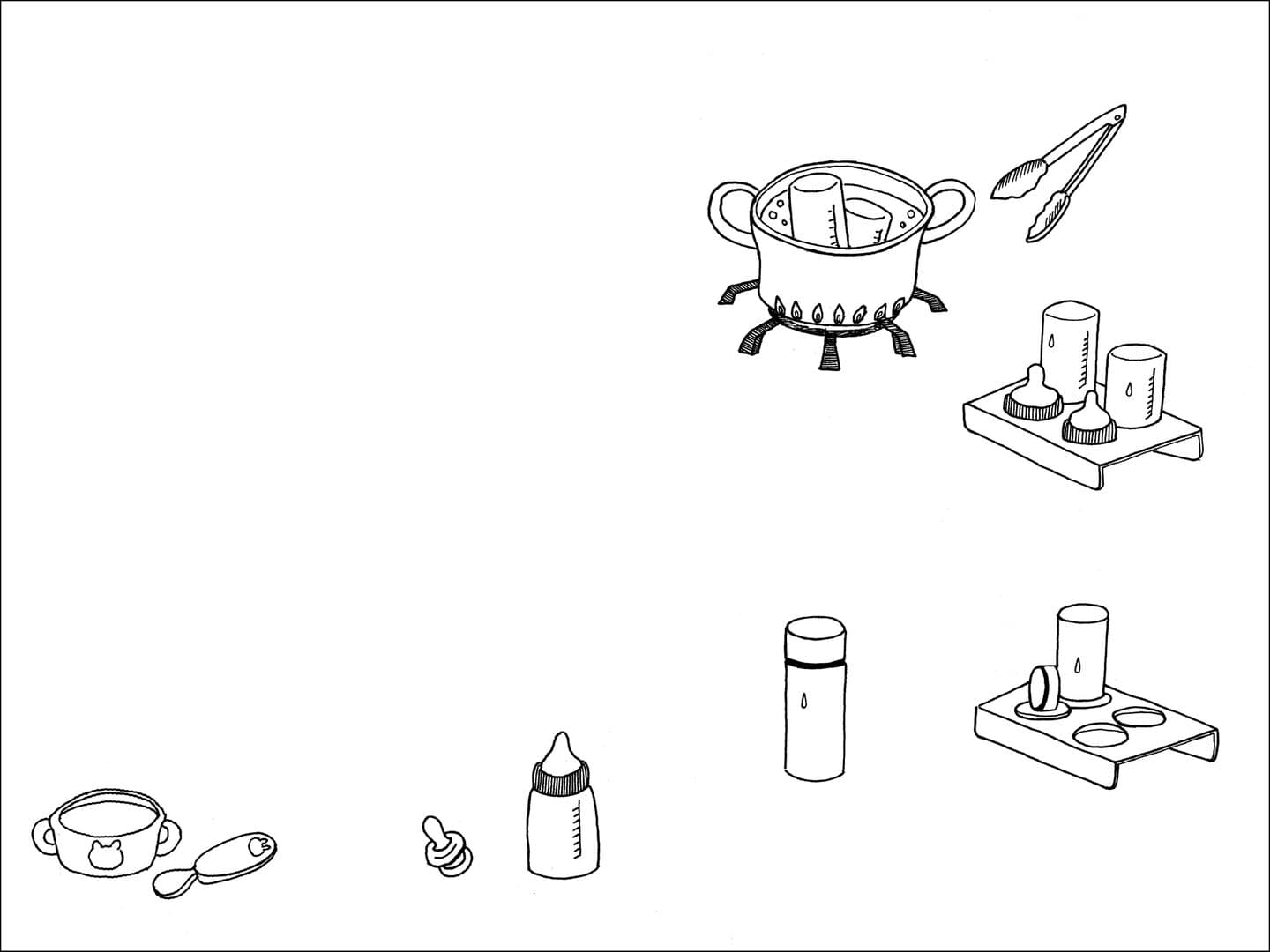 ベビーボトルスタンドの準備画像